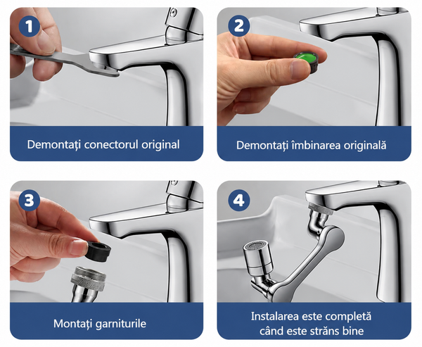 Extensie robinet rotativ flexibil